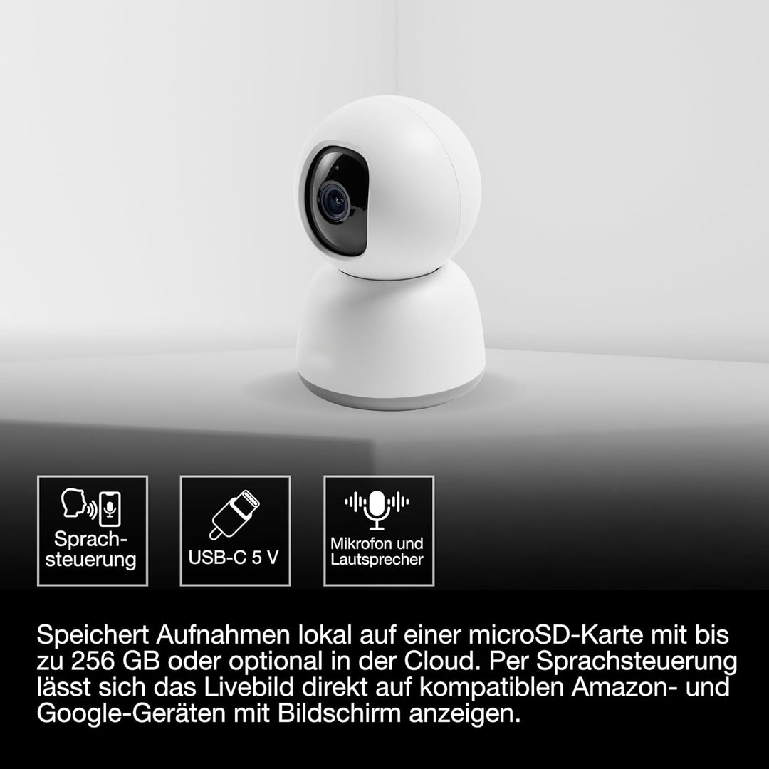 Osram SMART+ WiFi Kamera 360° 4MP 2K QHD, Schwenk-Neige, Nachtsicht 7m, Zwei-Wege-Audio, Alexa kompa