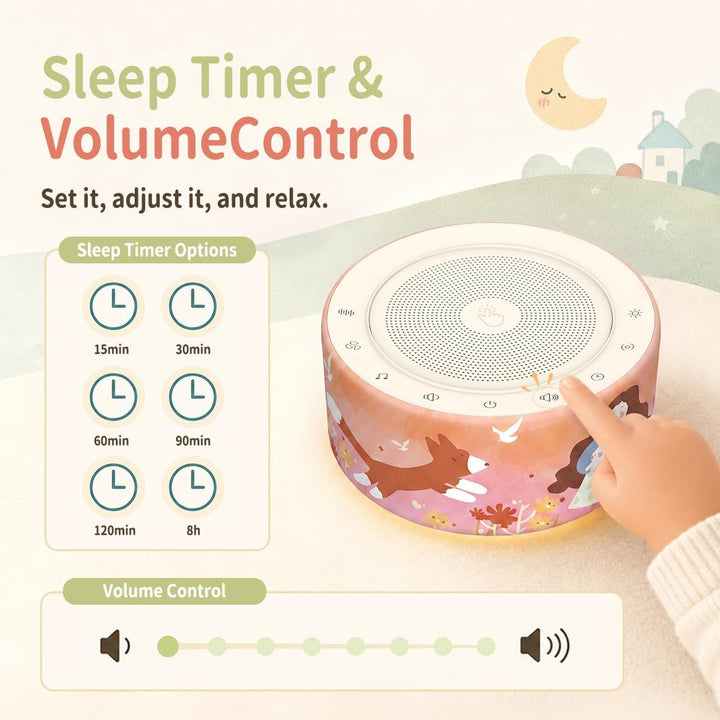 KIPCUSH Weisses Rauschgerät mit 30 High-Fidelity-Soundtracks, Sound-Maschine für Babys, Erwachsene,