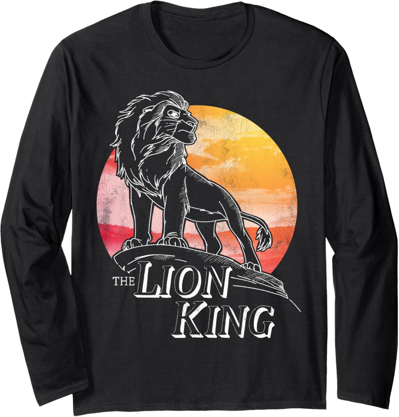 Disney The Lion King Simba Line Art Sunset Langarmshirt