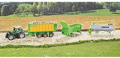 Siku 1848, DEUTZ-FAHR Traktor mit Joskin Anhängerset, 1:87, Metall/Kunststoff, Grün, 5-tlg, Mit Wech