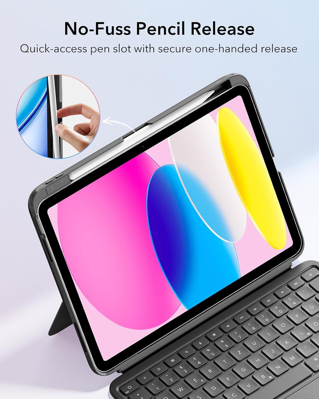 ESR iPad Air 11" (M3/M2) &amp; 5./4. Gen Flex Hülle mit Tastatur, ultraleichte magnetische abnehmbare Ke