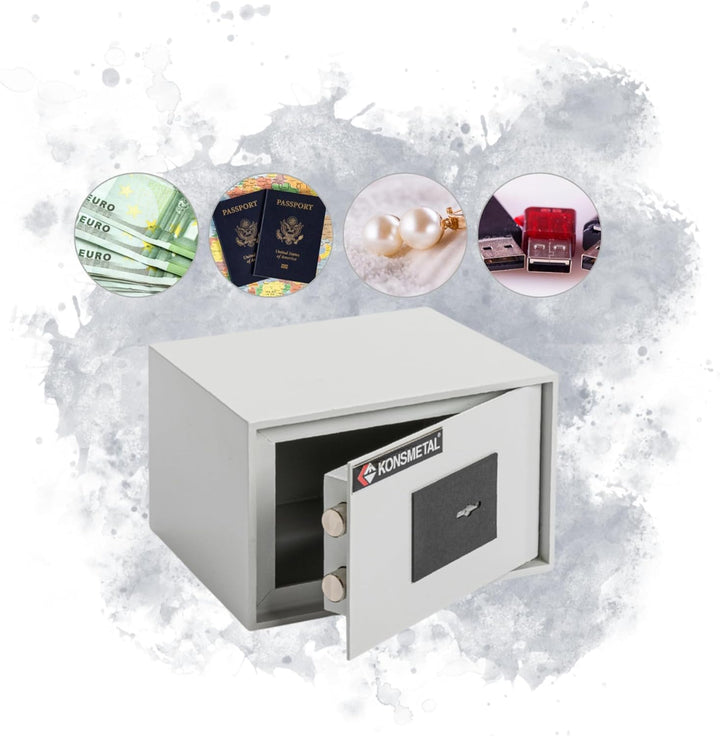 Konsmetall - Tresor für Zuhause Kolibri 2.0 16 S1, Safe Mit Schlüssel Abschliessbar, Möbeltresor 15,