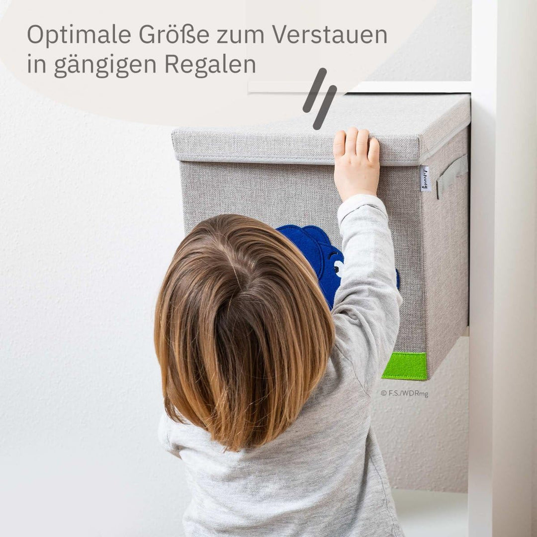 LIFENEY meets Die Maus Aufbewahrungsbox mit Deckel für Kinder – Box mit dem bekannten Elefanten zum