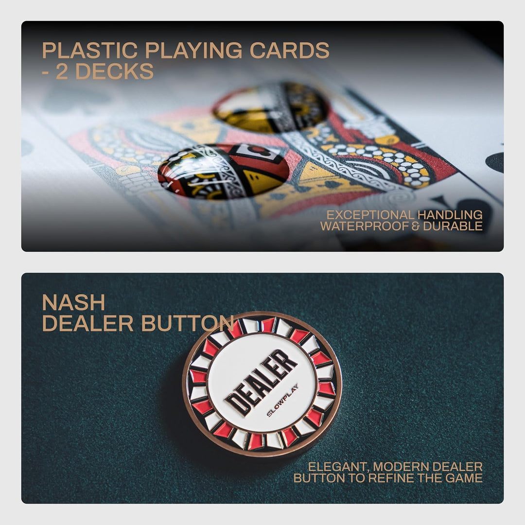 SLOWPLAY Nash 14g Ton Pokerchips-Set White Gold Edition, 500 STK Core Set | Mit Werten: 5,25,100,500