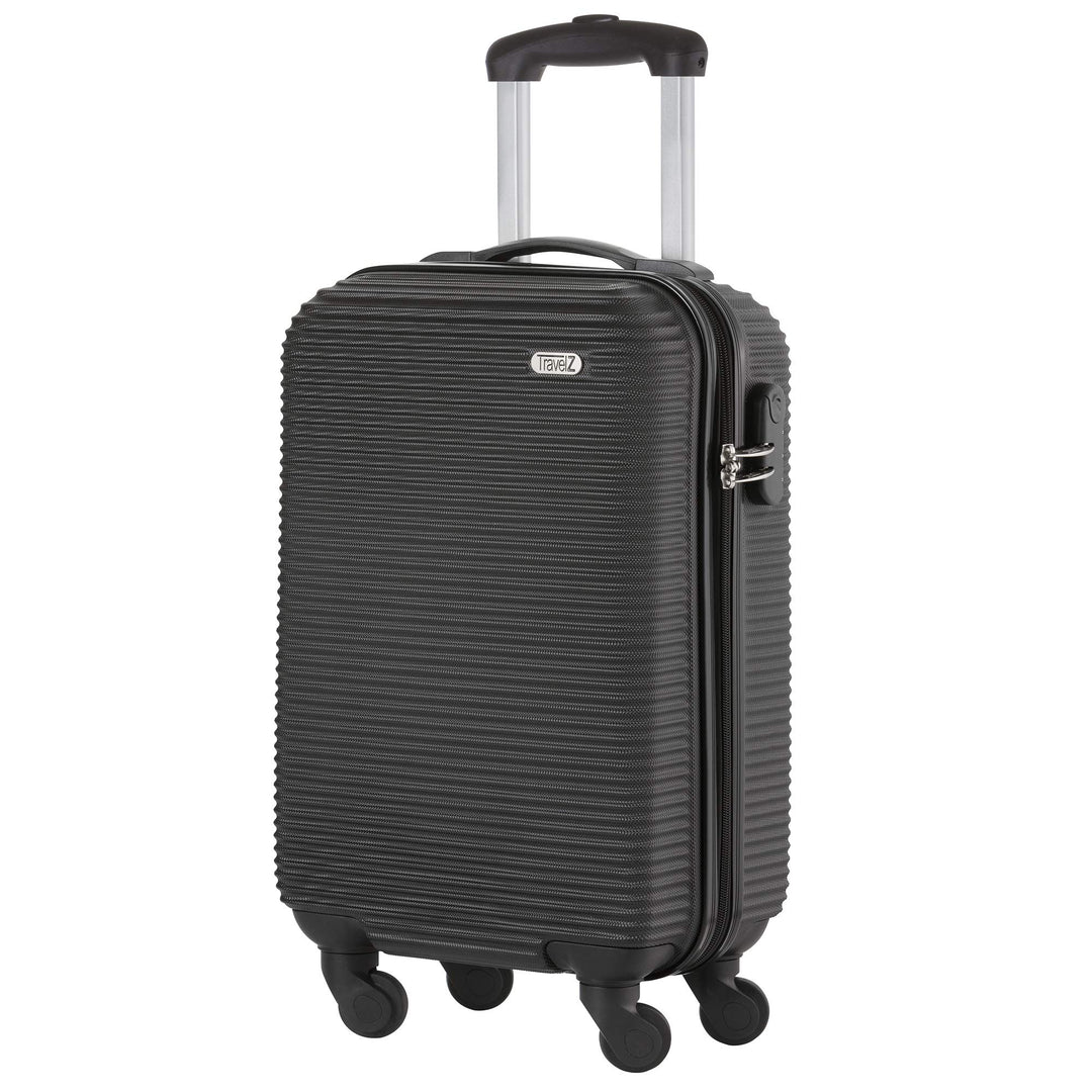 TravelZ Hartschale Handgepäck Koffer 54cm Horizon Reisekoffer Leicht ABS Schwarz, Schwarz