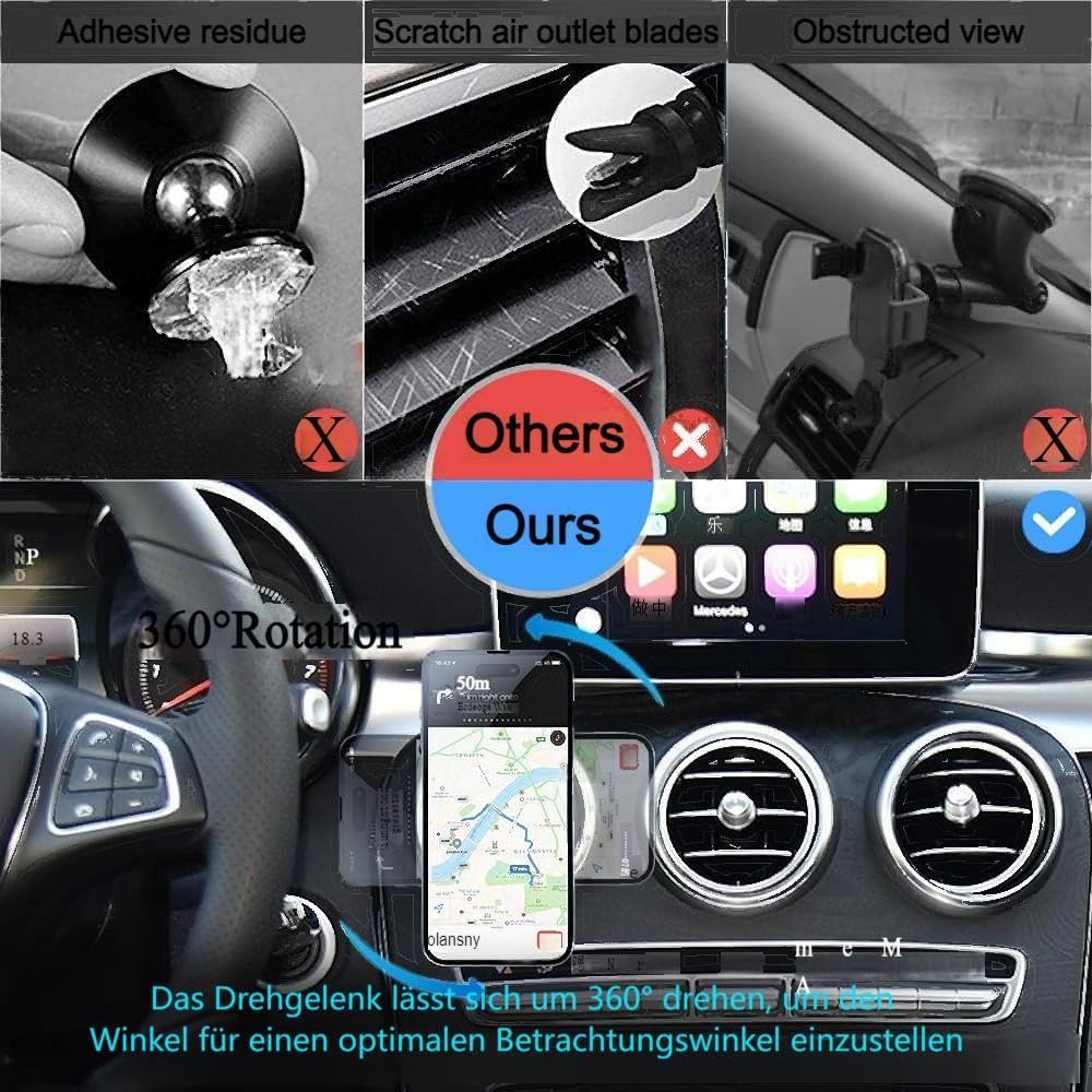 Handyhalterung Auto Runde Lüftung Mercedes-Benz AMG/GLA/GLB/GLC/GLE/GLS/GLK/smart 451 453 Mini-Coope