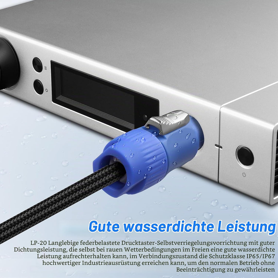 XMSJSIY PowerCon/XLR Power Audio Combo Link Kabel 16AWG 3-Pin PowerCon AC Eingang zum Ausgang 22AWG
