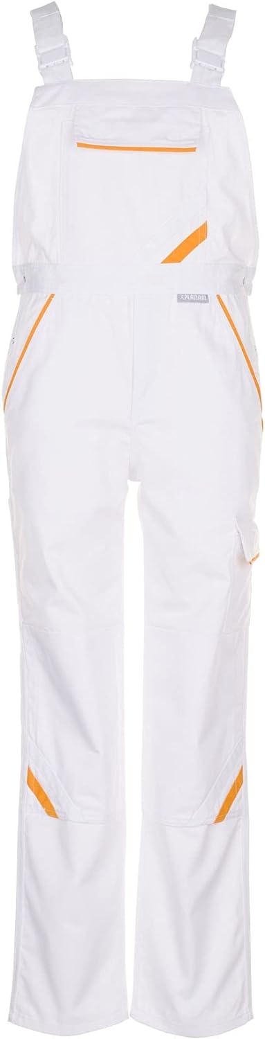 Planam Highline Herren Latzhose reinweiss gelb Modell 2337 Grösse 46 reinweiss/gelb 46, reinweiss/ge