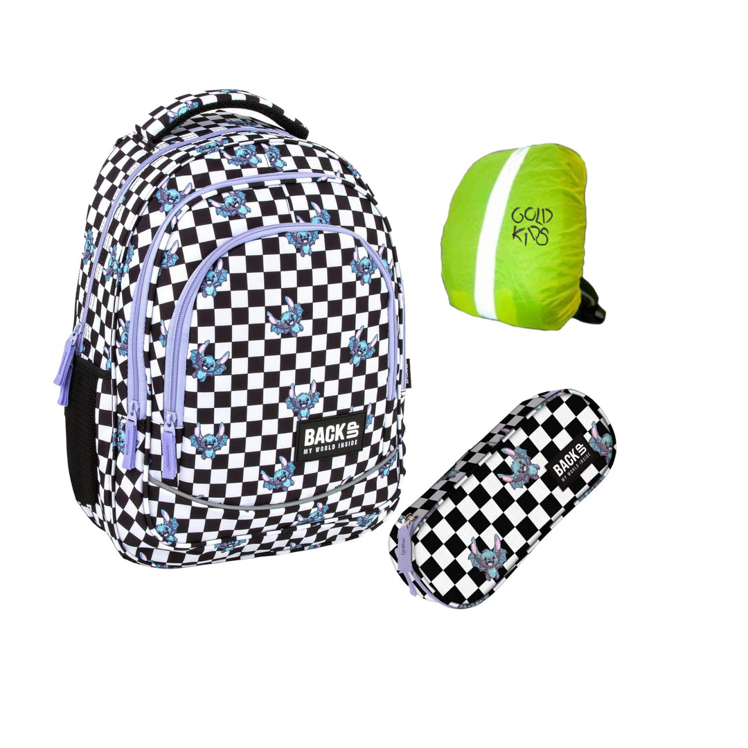 Goldkids - Schulranzen für Jungen und Mädchen, 3er-Set - Schul-Rucksack für Kinder mit Schlampermäpp
