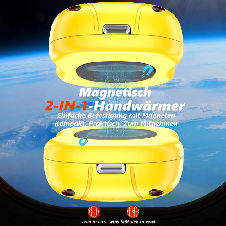 Handwärmer Elektrisch 2er, Taschenwärme, USB Taschenwärmer Wiederverwendbar mit 3 Wärmestufen, Winte