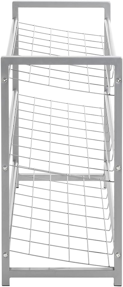 HAKU Möbel Schuhregal, Metall, alu, B 80 x T 30 x H 60 cm 80 x 30 x 60 cm, 80 x 30 x 60 cm