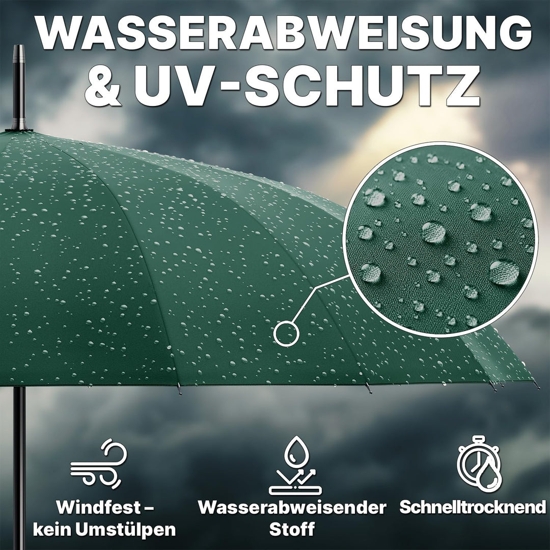 Royal Walk Gross XXL 54 inch Automatik Reise Golf Regenschirm für Damen und Herren Sturmfest Windsic