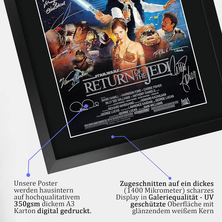 HWC Trading Star Wars Return Of The Jedi A3 Gerahmte Signiert Gedruckt Autogramme Bild Druck-Fotoanz