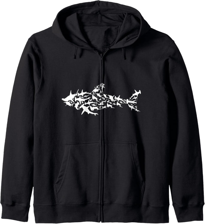 Weisser Hai - Haie Silhouette Hai Fisch Weisser Hai Kapuzenjacke