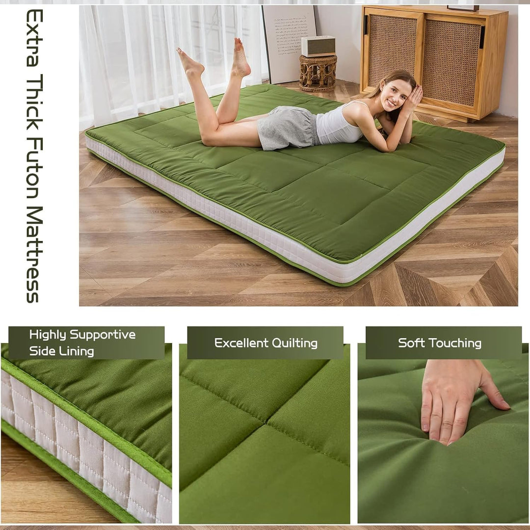 MAXYOYO Futon Matratze, Gepolsterte Japanische Bodenmatratze Gesteppte Bett Matratzenauflage, Extra
