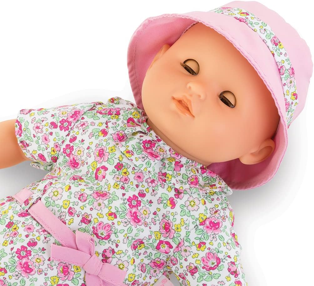 Corolle 9000100600 - Ma Premiere Poupee Badebaby Coralie, Weichkörper-Badepuppe mit Badetier, Schlaf
