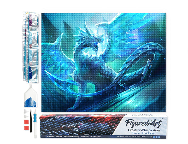 Figured'Art Diamond Painting Erwachsene 40x50cm Ganze Leinwand gerollt Drachen 5D Bilder Eckige Stei