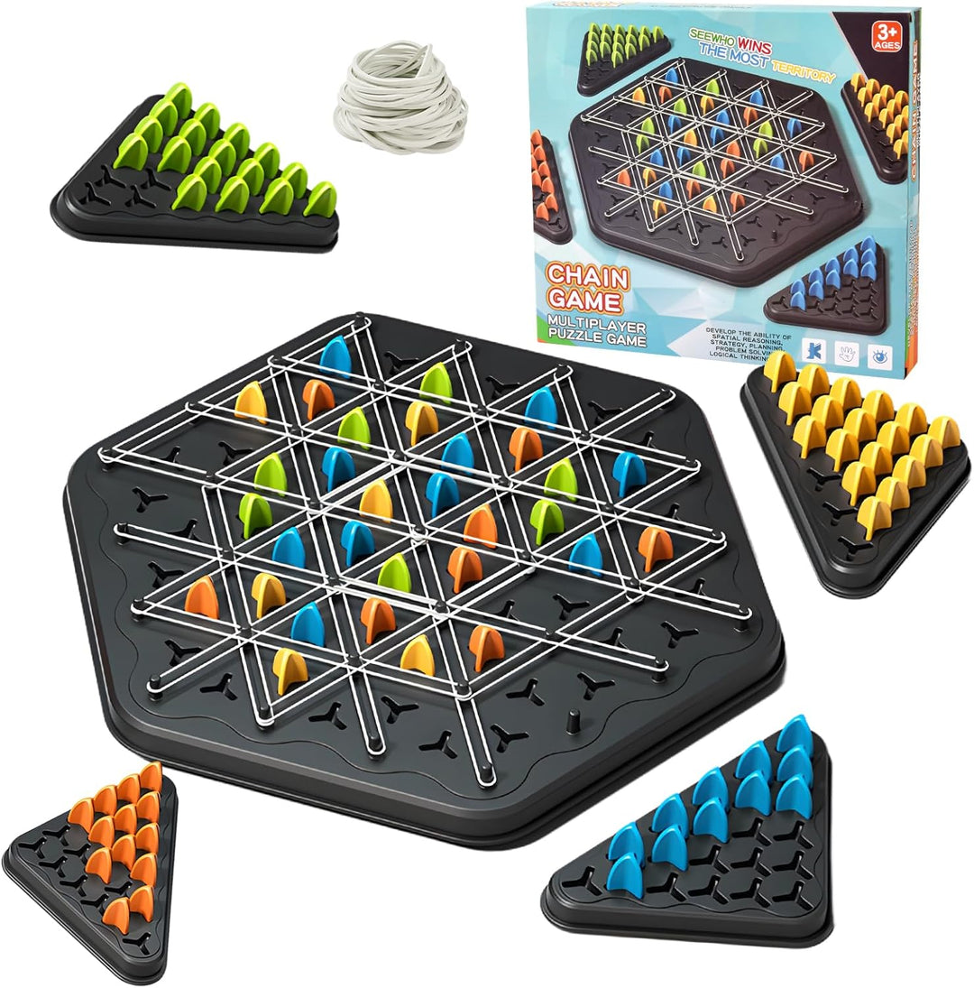 YAOZUP Ketten Dreieck Spiel, Triggle Game, Triggle Gummiband Spiel, Ketten-Dreieck-Spiel, Klassische
