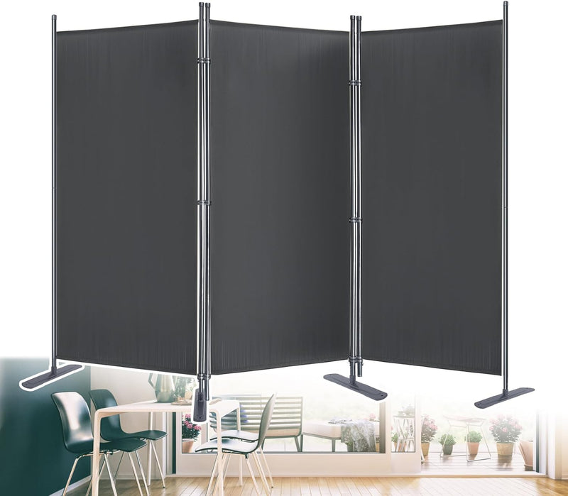 JOIEYOU Paravent Outdoor Sichtschutz Trennwand 3 Teilig 275x180cm Raumtrenner mit Flache Füsse,Anti-