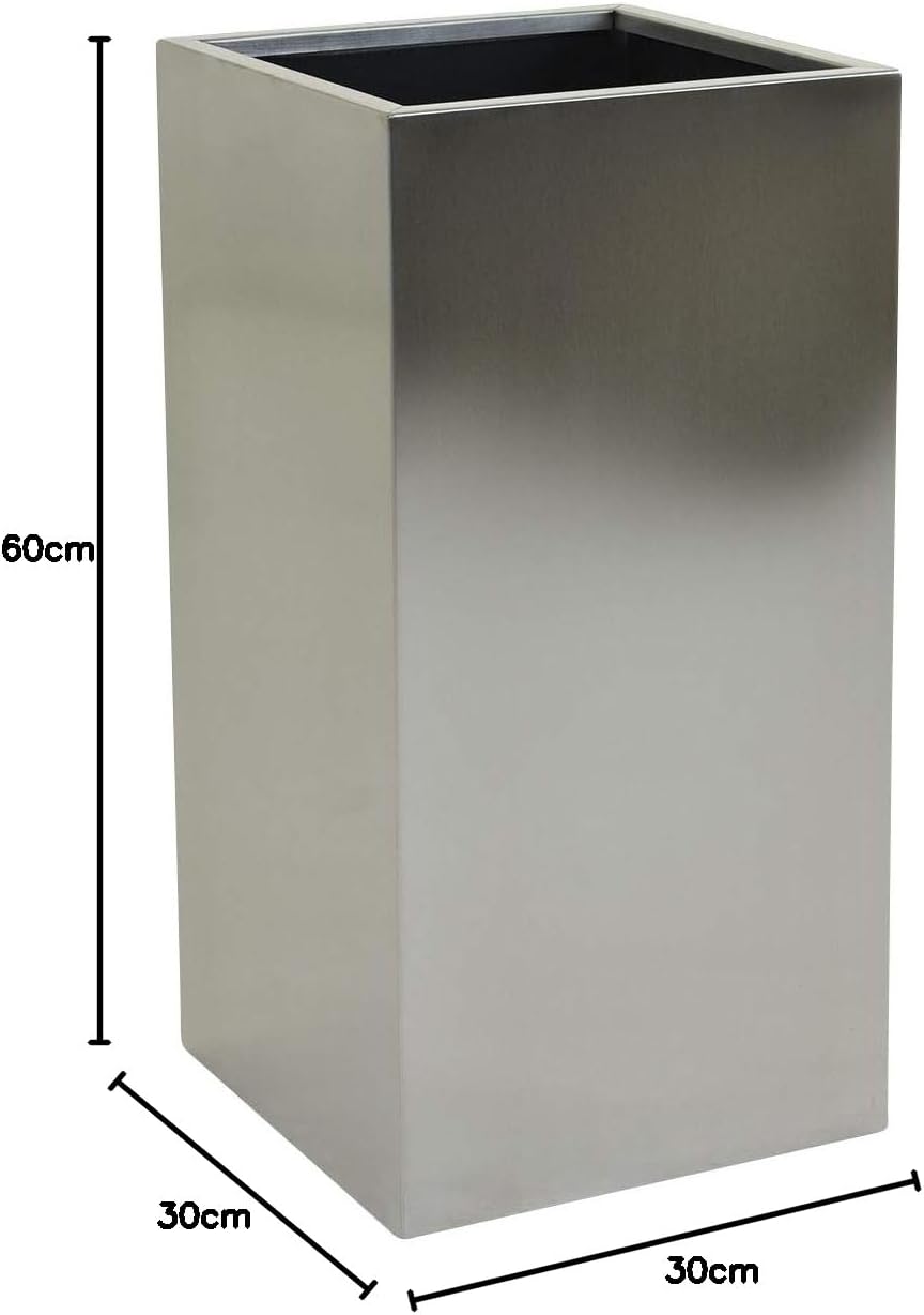 Vivanno Pflanzkübel Blumenkübel Pflanzgefäss Übertopf Edelstahl Block - 60 x 30 x 30 cm BLOCK 60x30x