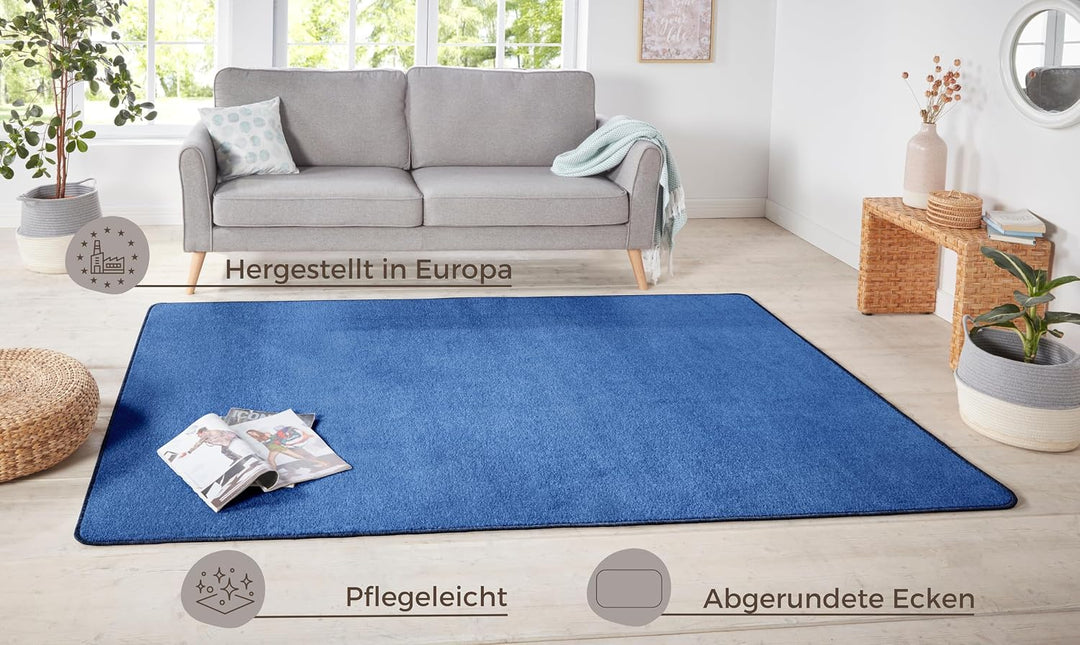 Hanse Home Nasty Läufer – Flauschiger Kurzflor Teppich Einfarbig Unifarben für Esszimmer, Wohnzimmer