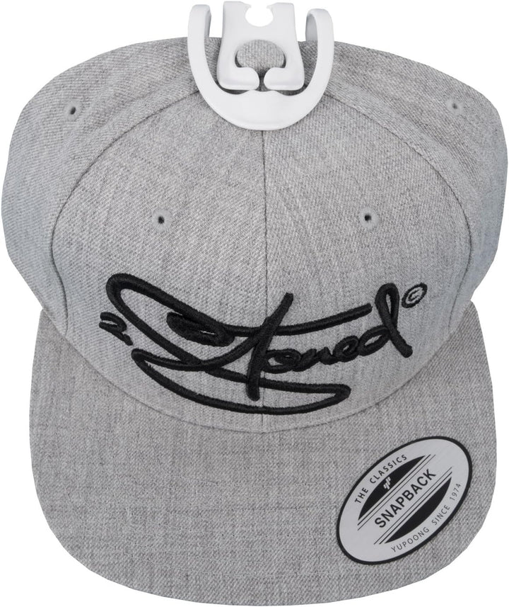 2Stoned Cap-Rack Pro Kappenhalter in Weiss mit 10 Clips zum Aufhängen von bis zu 30 Baseball Caps +