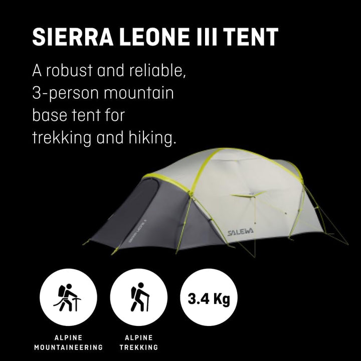 Salewa Zelt Sierra Leone 3-3 Personen Zelt LIGHTGREY/CACTUS, LIGHTGREY/CACTUS