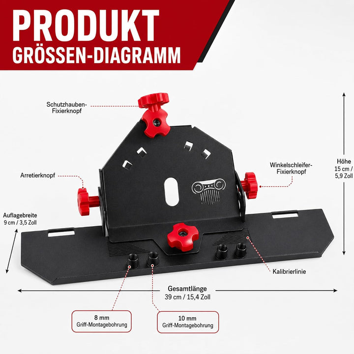 Fliesen Gehrungsschneider, 45 Grad Fliesenschneider für Winkelschleifer 115/125 mm Tile Cutter mit A