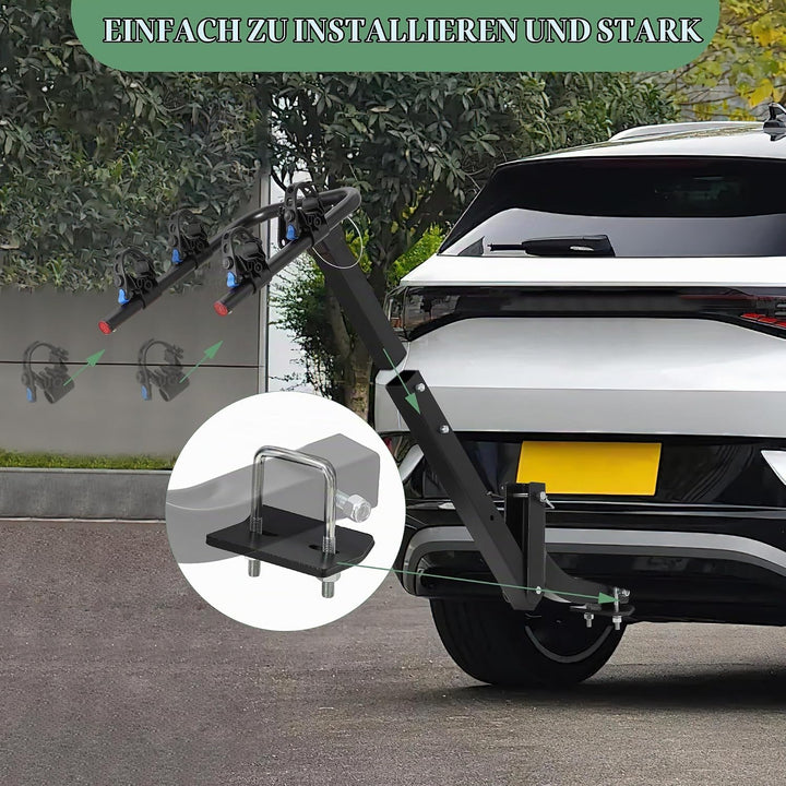 Fahrradträger für 2 Fahrräder, Kfz-Fahrradträger mit Anhängerkupplungsspanner, Gurte, für Autos, LKW