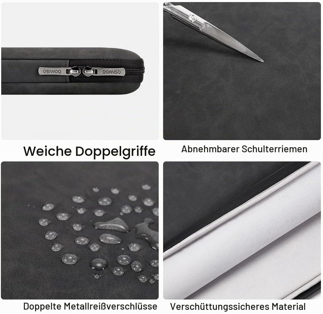 DOMISO Laptoptasche 17 zoll Laptophülle 17 zoll Notebook Case Wasserdicht Stossfest Laptop Schutzhül
