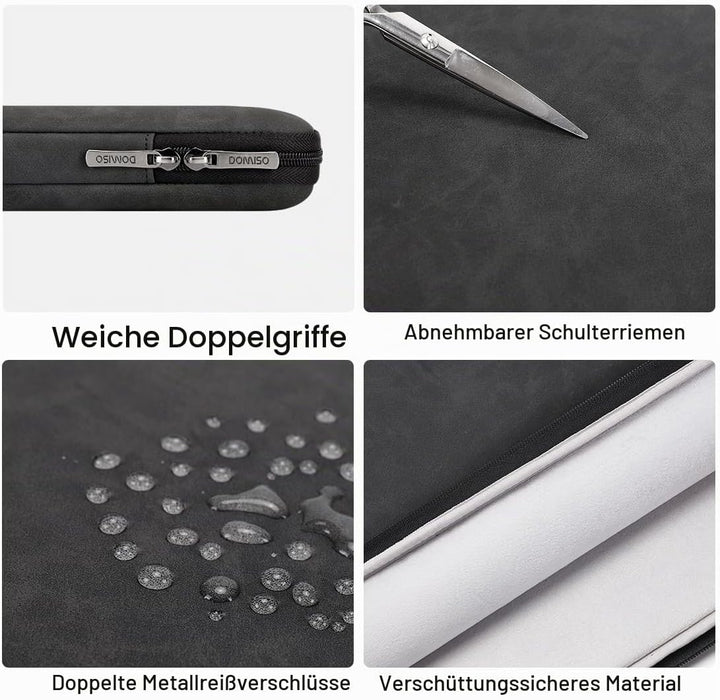 DOMISO Laptoptasche 17 zoll Laptophülle 17 zoll Notebook Case Wasserdicht Stossfest Laptop Schutzhül