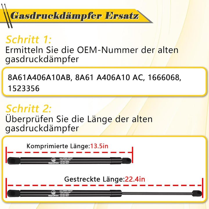 2X Heckklappe Stossdämpfer Kofferraum für Ford Fiesta Mk7 2008-2017 Gasdruckdämpfer Gasfeder Heckkla