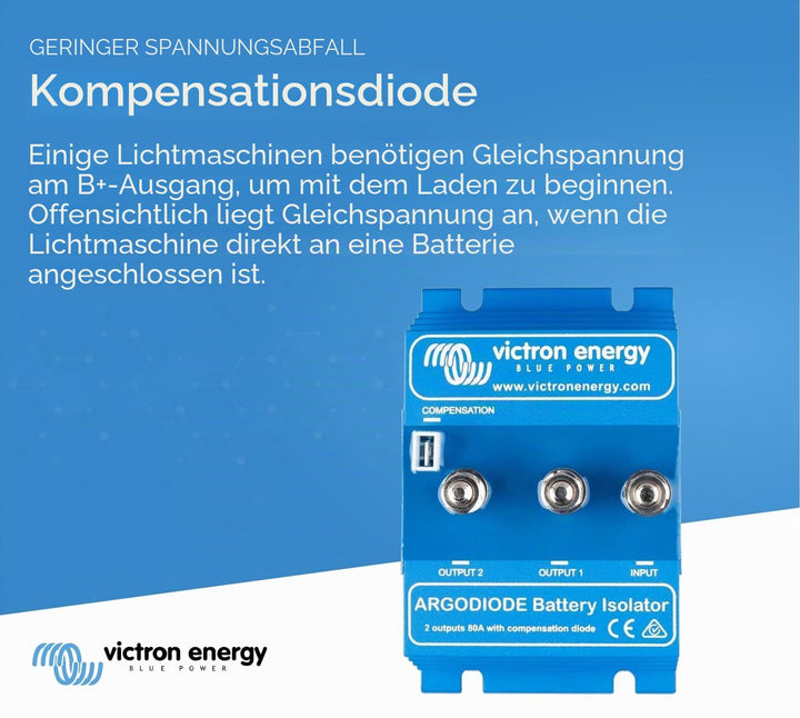 Victron Energy ArgoDiode Batterietrenner 80-2SC (2 Batterien 80 Amp), Einzelhandel