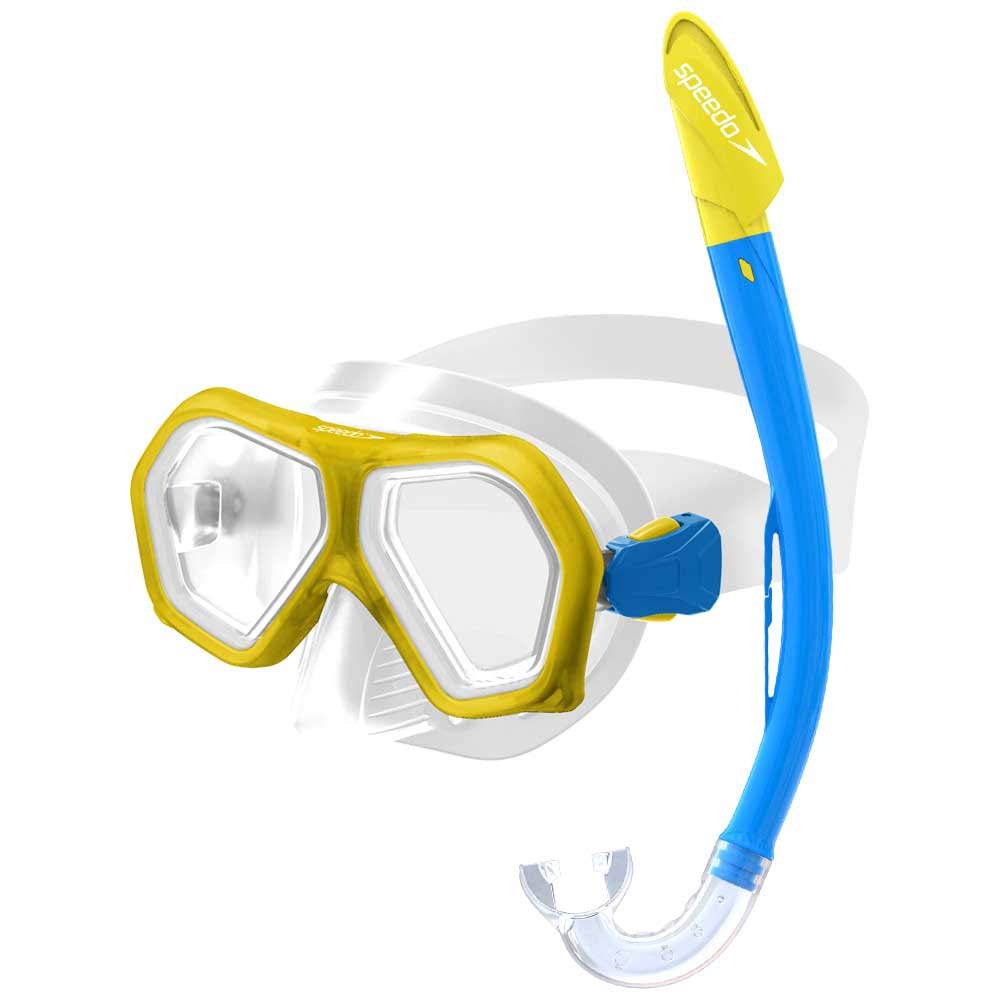 Speedo Jungen Leisure Junior Dual Lenses Combo Schwimmbrille Einheitsgrösse gelb/königsblau, Einheit