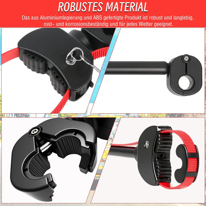 Verstellbar Strap Rahmenhalter 12CM+42CM, Alu Rahmenhalter Fahrradträger für E-Bike/Fahrrad, Abschli