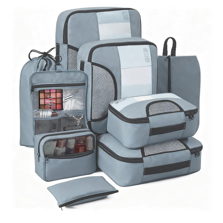 packing cube 8Pcs Blue-grey, 8Pcs Blue-grey