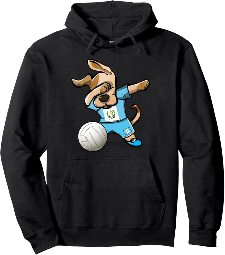 Tupfender Hund Guatemala Volleyball Guatemaltekische Flagge Pullover Hoodie