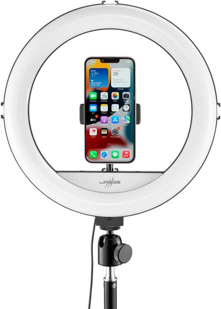 uRage LED-Ringleuchte Streamlight 900" (12“ Ring Light mit Stativ, 160 LEDs, 3 Farbtemperaturen, 10