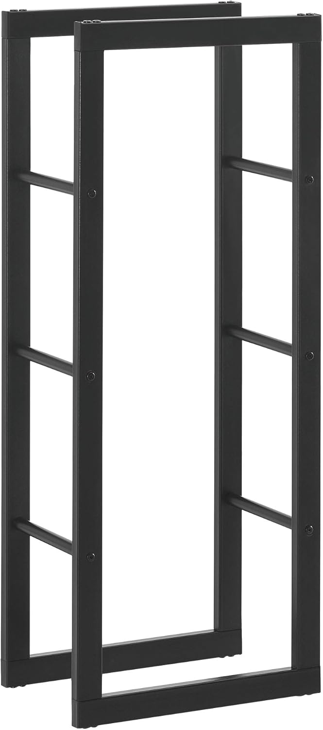 [en.casa] Kaminholzregal Täby Brennholzregal innen aussen Metall 40 x 25 x 100 cm Holzunterstand Sta