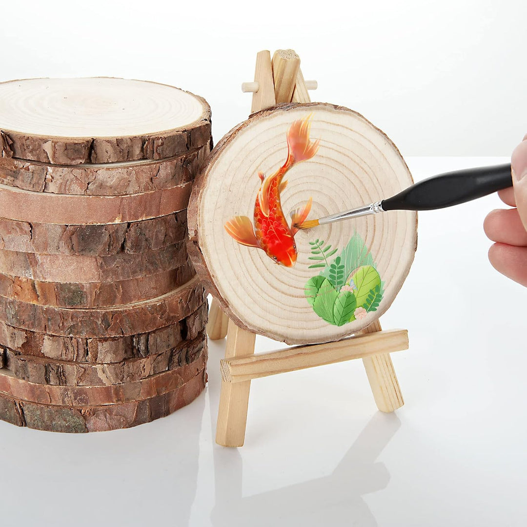 30 Stücke Holzscheiben 10cm Baumscheiben 10cm Durchmesser Rund Holzscheiben zum Basteln 1cm Dicke Ho