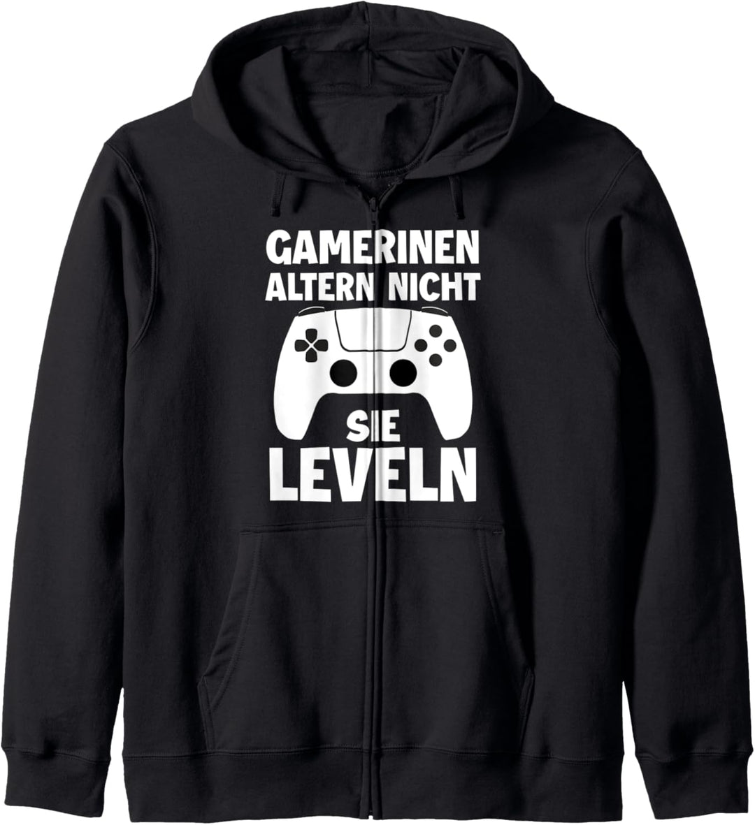 Gamerin altern nicht sie leveln Video Game Spieler Zockerin Kapuzenjacke