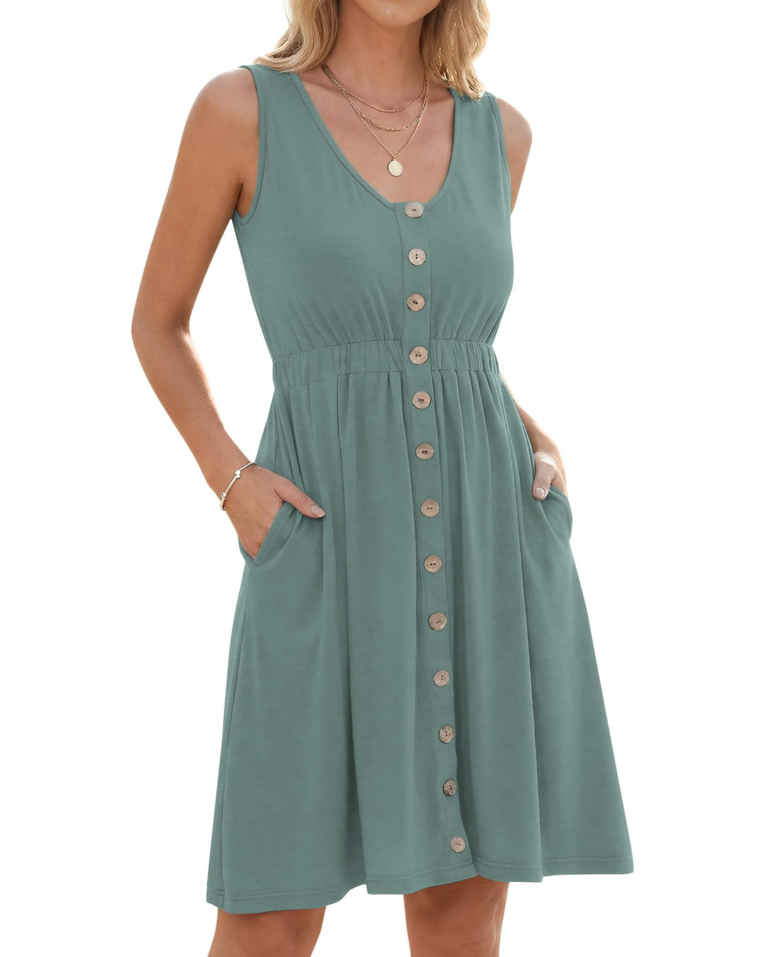 AUSELILY Sommerkleid für Damen S Mintgrün, M