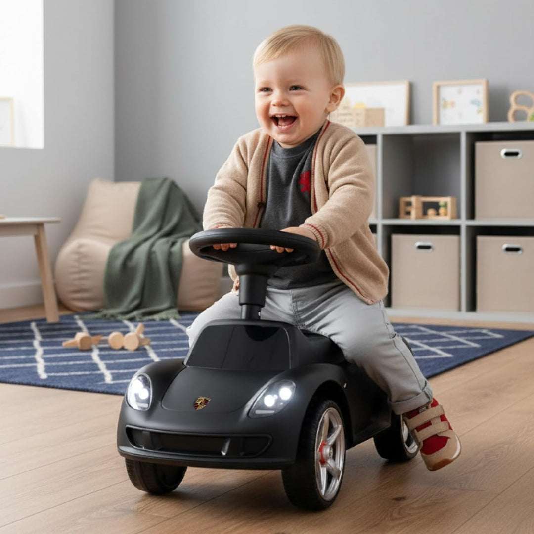 sun baby Rutschauto ab 18 Monaten – Porsche Carrera GT – Lenkrad mit Knöpfen, Scheinwerfer, realisti