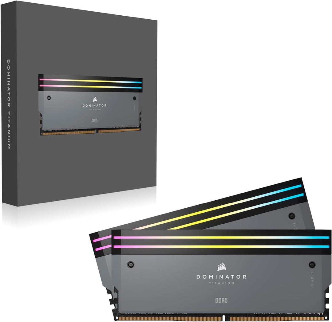 CORSAIR Dominator Titanium RGB DDR5 RAM 32GB (2x16GB) DDR5 6000MHz CL30 AMD Expo iCUE-Kompatibler Co