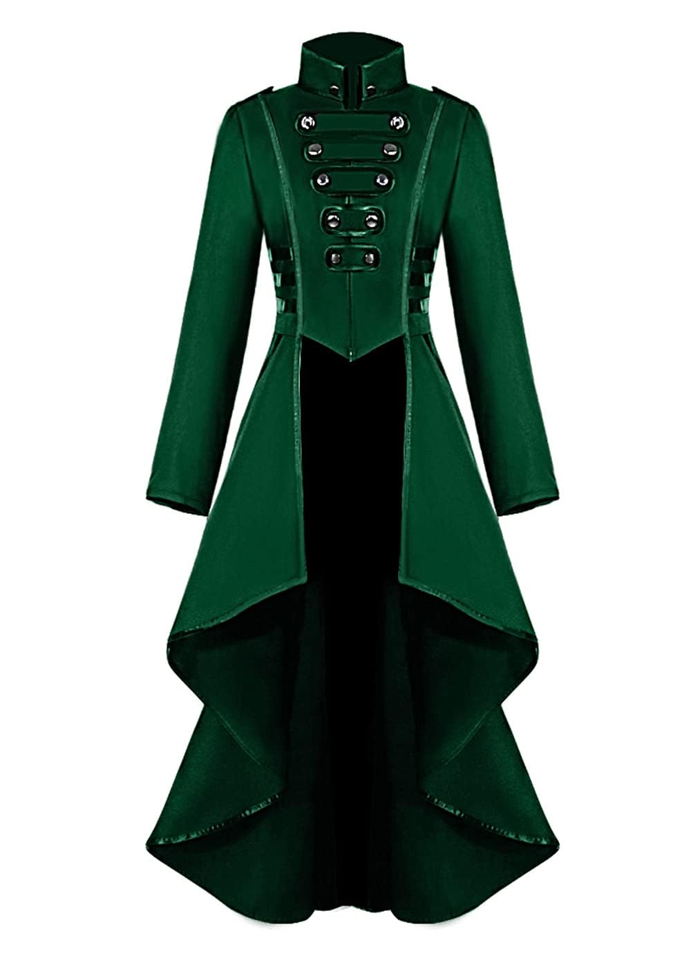 Damen Steampunk Vintage Frack Jacke Unregelmässiger Saum Gothic Kleidung Viktorianischer Gehrock Lan
