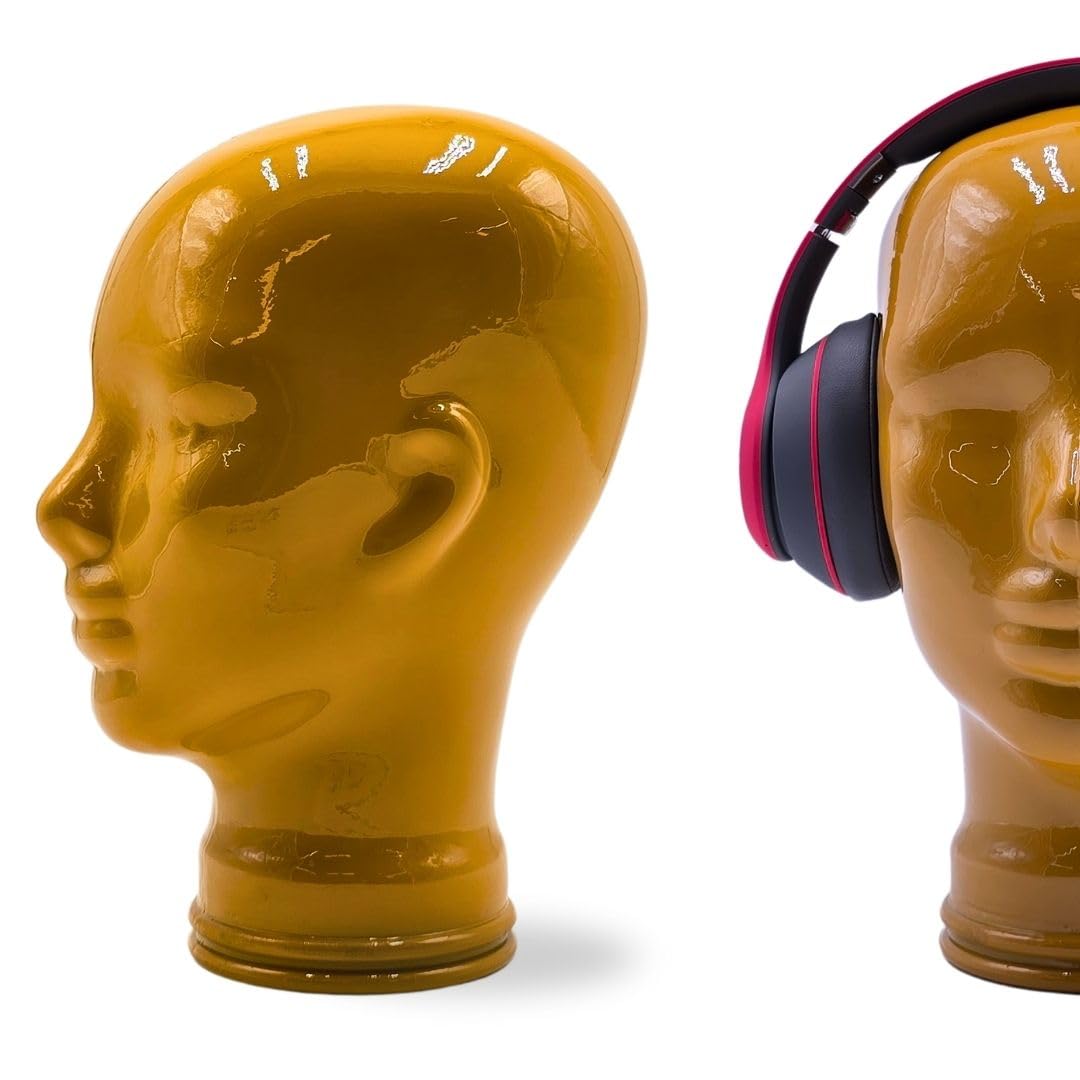 Glaskopf Ständer für Kopfhörer, Headset & VR-Brille – Dekorativer Kopf aus Glas – Design Kopfhörerha