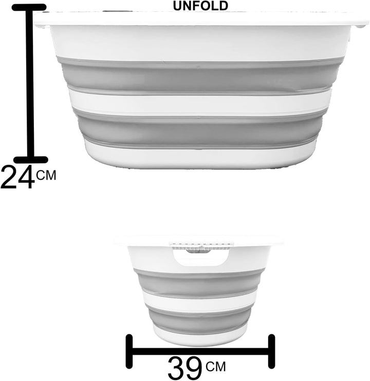 Wäschekorb, faltbar, 25 l, Grau/Weiss (25 l), 25 L