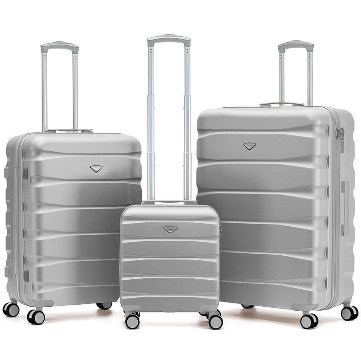 Flight Knight Kofferset 3 Teilig Leicht Gross XL Check In Koffer Mit Handgepaeck 45x36x20cm Kostenlo