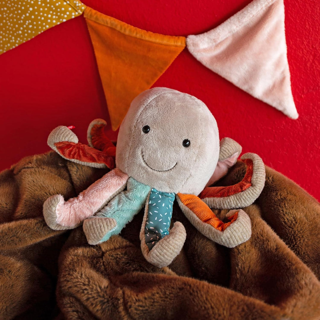 sigikid 43232 Patchwork Stofftier, Mehrfarbig/Krake, Mehrfarbig/Krake