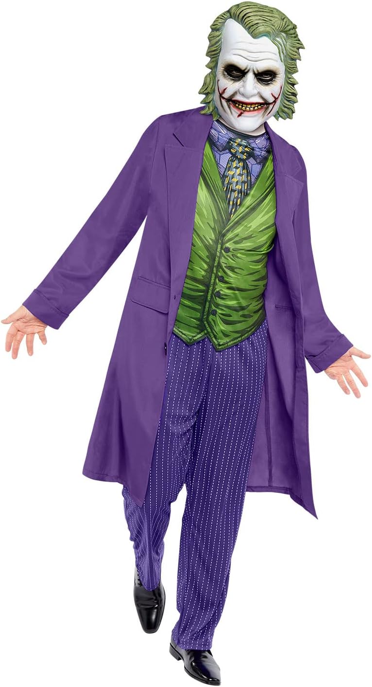 Amscan Adult Mens Official Warner Bros DC Comics Licensed The Joker Movie Character Fancy Dress Cost